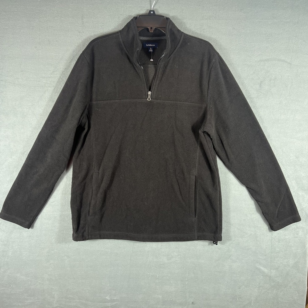 Croft & Barrow Men's Gray Fleece 1/4 Zip Pullover Sweater Size M Thermal Pockets